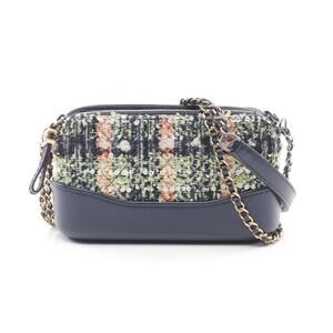 Chanel Gabriel Shoulder Bag Leather Navy Blue Multicolor